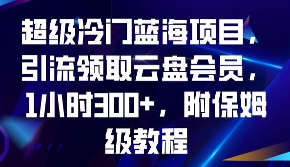 超级冷门蓝海项目，引流领取云盘会员，1小时300+，附保姆级教程-网赚项目平台
