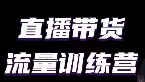 直播带货流量训练营，小白主播必学直播课-网赚项目平台