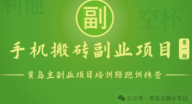 手机搬砖小副业项目训练营1.0，实测1小时收益50+，一部手机轻松日入100+-网赚项目平台