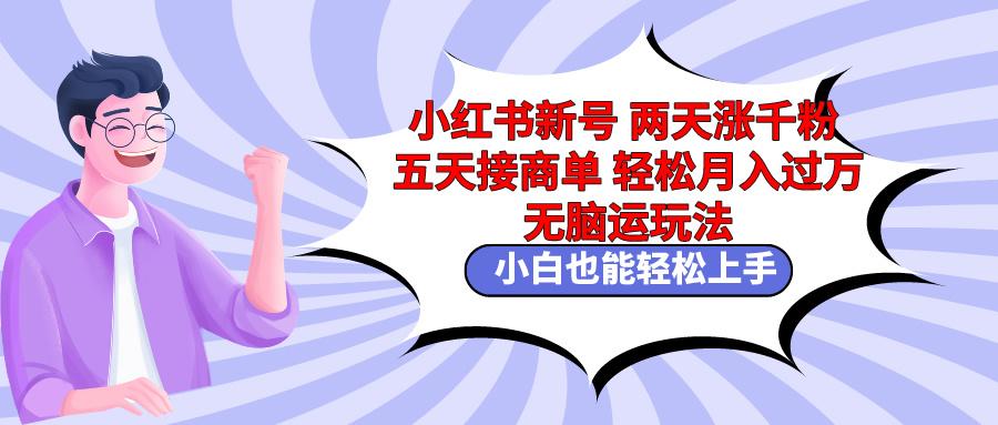 小红书新号两天涨千粉五天接商单轻松月入过万 无脑搬运玩法 小白也能轻…-网赚项目平台
