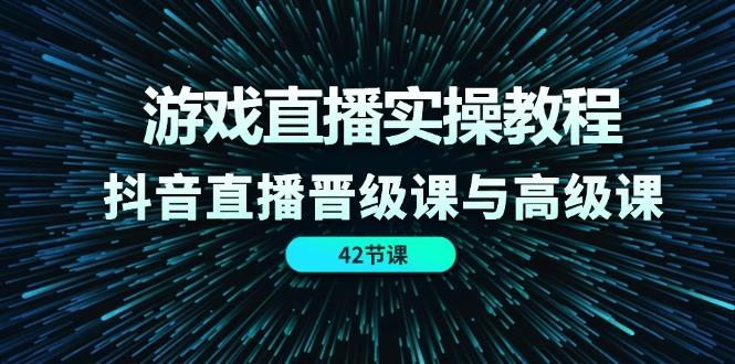 游戏直播实操教程，抖音直播晋级课与高级课(42节-网赚项目平台