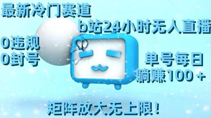 最新冷门赛道，b站24小时无人直播，0违规0封号，单号每日躺赚100＋，矩阵放大无上限【揭秘】-网赚项目平台