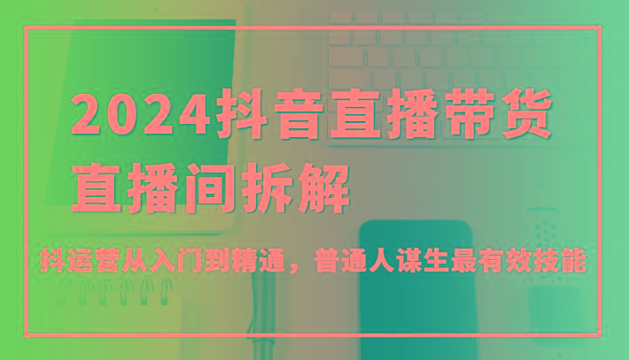 2024抖音直播带货直播间拆解，抖运营从入门到精通，普通人谋生最有效技能-网赚项目平台