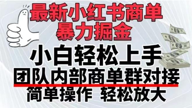 最新小红书商单，暴力掘金，单月稳定变现3W+-网赚项目平台