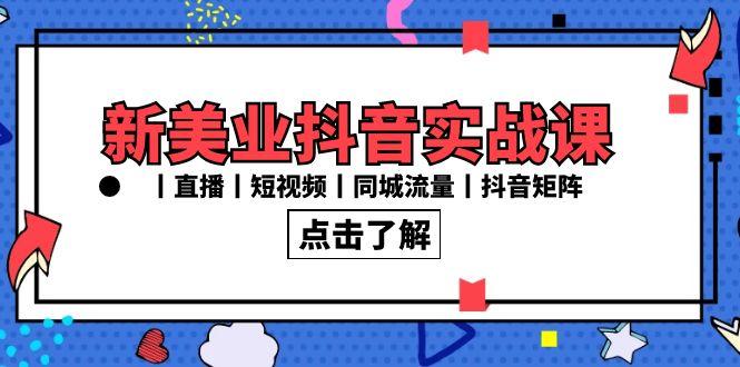 新美业抖音实战课丨直播丨短视频丨同城流量丨抖音矩阵(30节课)-网赚项目平台