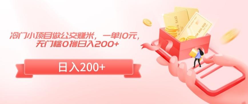 冷门小项目做公交赚米，一单10元，无门槛0撸日入200+【揭秘】-网赚项目平台