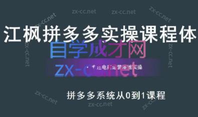 江枫老师·拼多多实操课程-网赚项目平台