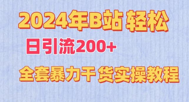 2024年B站轻松日引流200+的全套暴力干货实操教程【揭秘】-网赚项目平台