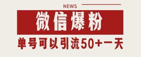 微信爆粉，私域暴力引流打法日引千粉 单号日进50+【揭秘】-网赚项目平台