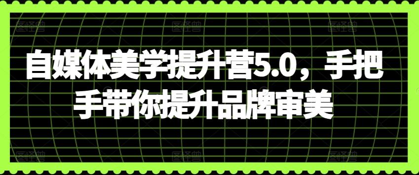 自媒体美学提升营5.0，手把手带你提升品牌审美-网赚项目平台