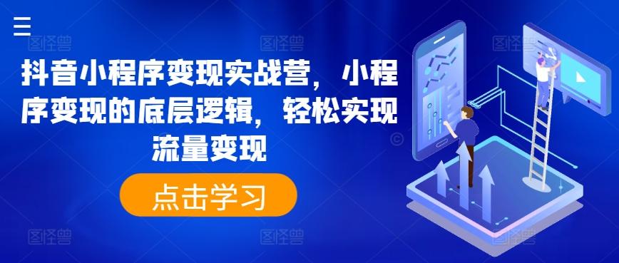 抖音小程序变现实战营，小程序变现的底层逻辑，轻松实现流量变现-网赚项目平台