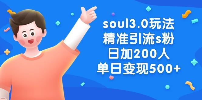 soul3.0玩法精准引流s粉，日加200人单日变现500+-网赚项目平台