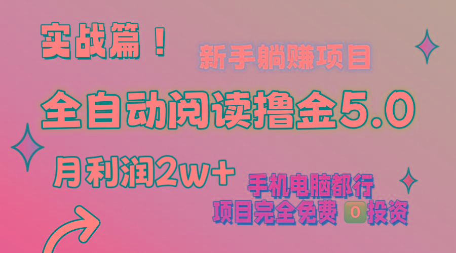 小说全自动阅读撸金5.0 操作简单 可批量操作 零门槛！小白无脑上手月入2w+-网赚项目平台