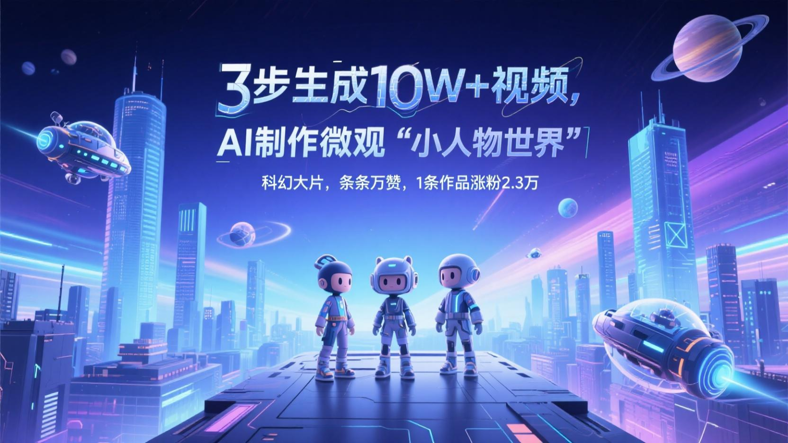 三步生成10W+视频，AI制作微观“小人物世界”科幻大片，条条万赞，1条作品涨粉2.3万-网赚项目平台