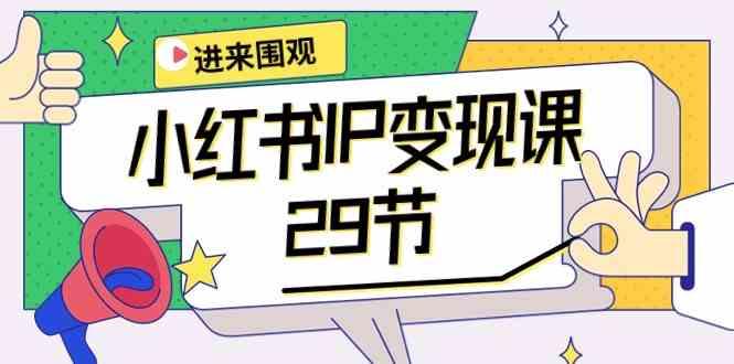 小红书IP变现课：开店/定位/IP变现/直播带货/爆款打造/涨价秘诀/等等/29节-网赚项目平台