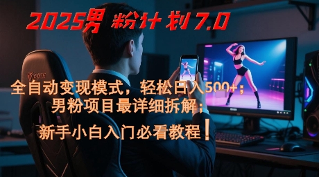 2025男粉计划7.0，全自动变现模式，轻松日入5张+，新手小白必看课程-网赚项目平台