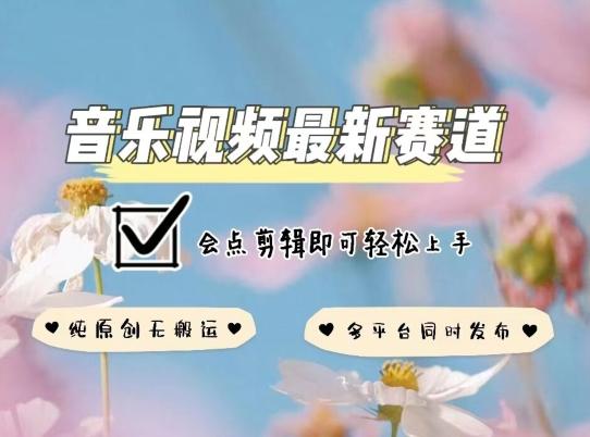 音乐视频赛道最新玩法，纯原创不违规，可所有平台同时发布，会点剪辑即可轻松拿捏【揭秘】-网赚项目平台
