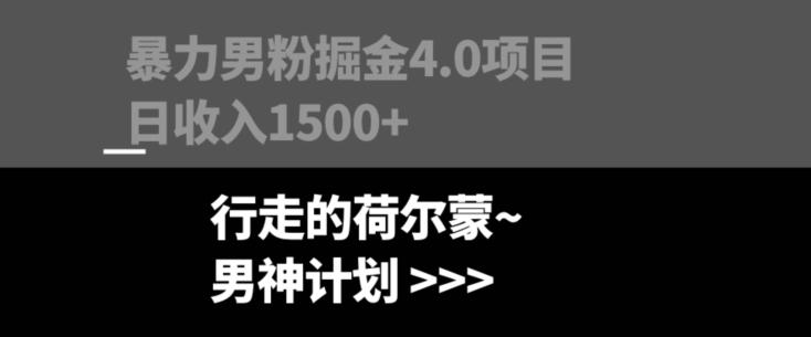 暴力男粉掘金4.0项目不违规不封号无脑复制单人操作日入1000+-网赚项目平台