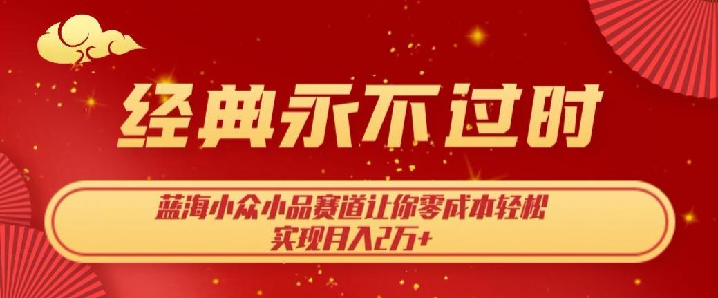 经典永不过时，蓝海小众小品赛道，让你零成本轻松实现月入2万+-网赚项目平台