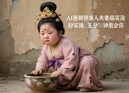AI唐朝胖美人夫妻搞笑涨粉实操，五分钟教会你-网赚项目平台