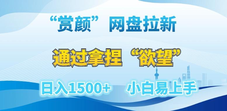 “赏颜”网盘拉新赛道，通过拿捏“欲望”日入1500+，小白易上手【揭秘】-网赚项目平台