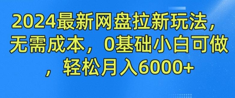 2024最新网盘拉新玩法，无需成本，0基础小白可做，轻松月入6000+【揭秘】-网赚项目平台