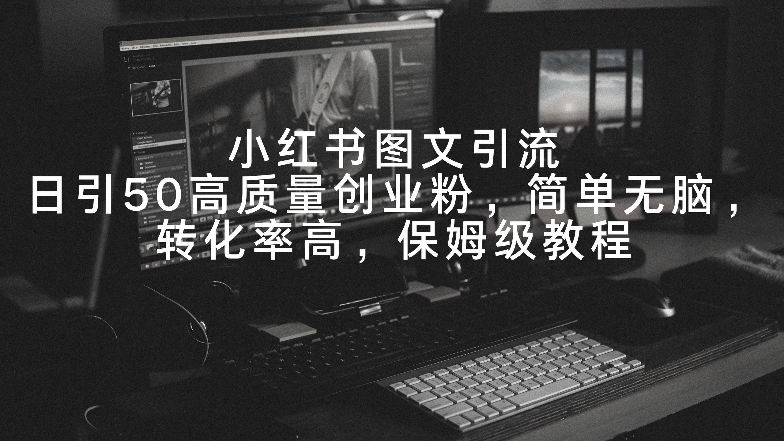 小红书图文引流，日引50高质量创业粉，简单无脑，转化率高，保姆级教程-网赚项目平台