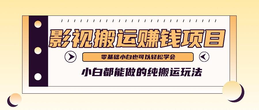 手把手教你操作影视搬运项目，小白都能做零基础也能赚钱-网赚项目平台