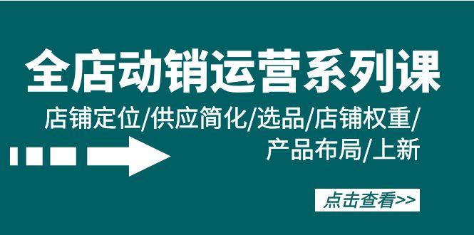 (9845期)全店·动销运营系列课：店铺定位/供应简化/选品/店铺权重/产品布局/上新-网赚项目平台