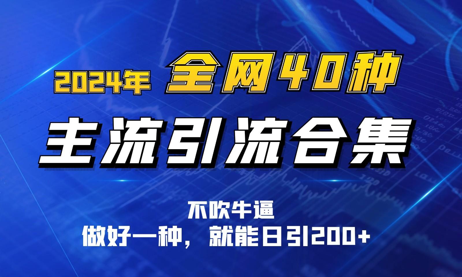 2024年全网40种暴力引流合计，做好一样就能日引100+-网赚项目平台