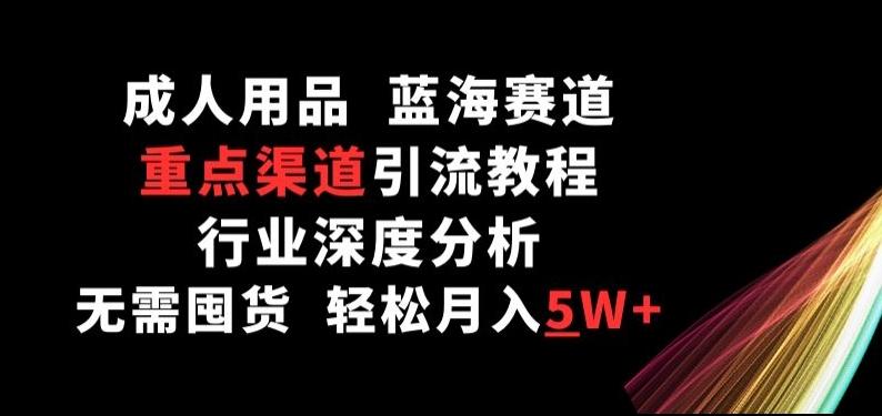 成人用品，蓝海赛道，重点渠道引流教程，行业深度分析，无需囤货，轻松月入5W+【揭秘】-网赚项目平台