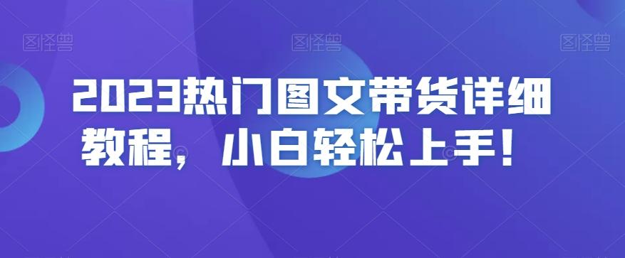 2023热门图文带货详细教程，小白轻松上手！-网赚项目平台