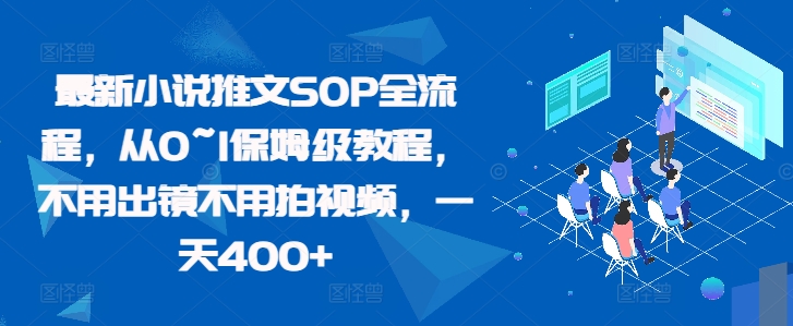 最新小说推文SOP全流程，从0~1保姆级教程，不用出镜不用拍视频，一天400+-网赚项目平台