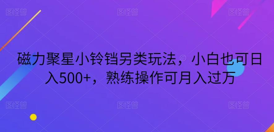 磁力聚星小铃铛另类玩法，小白也可日入500+，熟练操作可月入过万-网赚项目平台