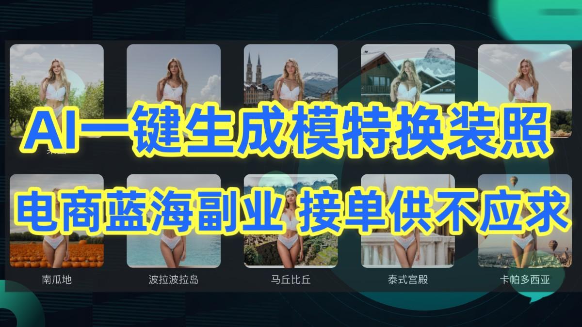 AI制作一键生成模特换装照，电商蓝海副业，接单供不应求-网赚项目平台