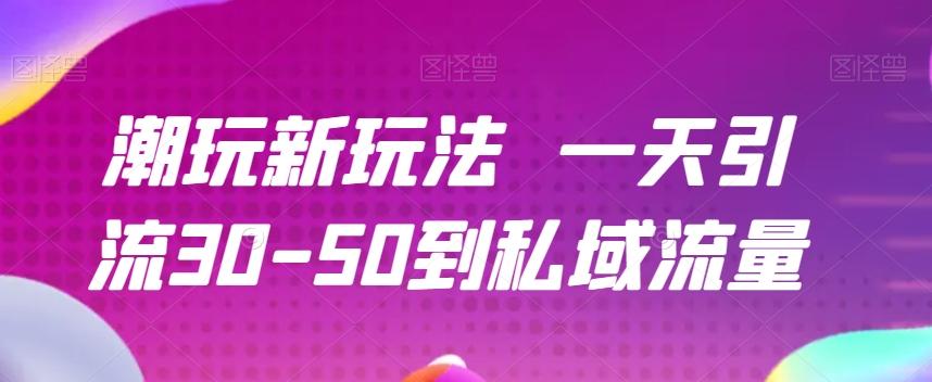 潮玩新玩法一天引流30-50到私域流量-网赚项目平台