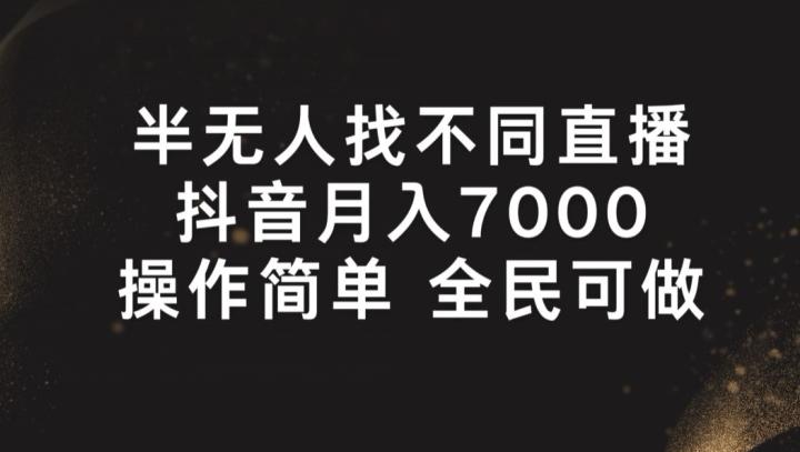 半无人找不同直播，月入7000+，操作简单 全民可做【揭秘】-网赚项目平台