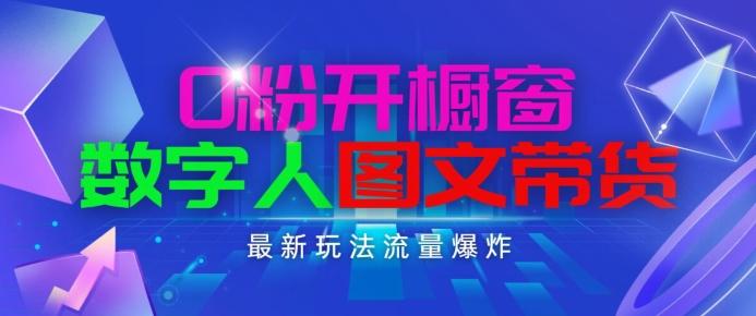 抖音最新项目，0粉开橱窗，数字人图文带货，流量爆炸，简单操作，日入1K+【揭秘】-网赚项目平台