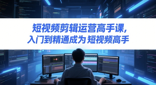 短视频剪辑运营高手课，入门到精通成为短视频高手-网赚项目平台