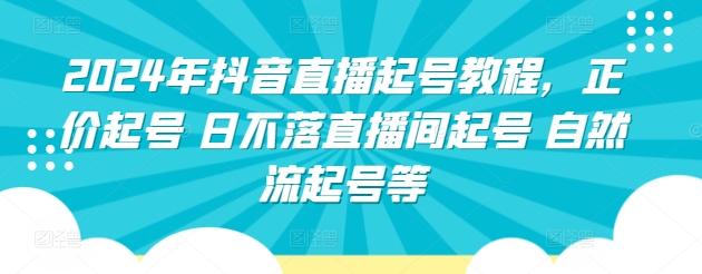 2024年抖音直播起号教程，正价起号 日不落直播间起号 自然流起号等-网赚项目平台